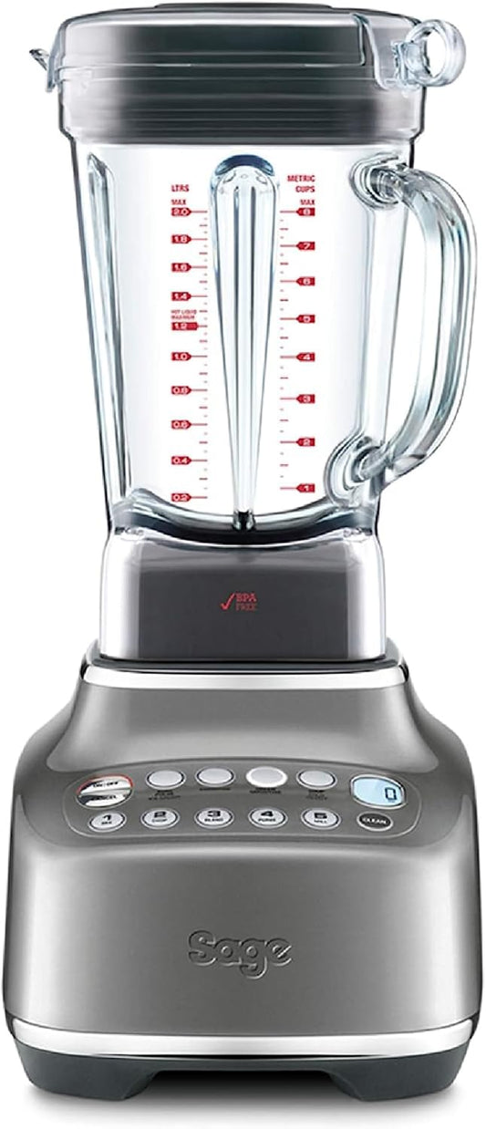 Sage Appliances the Q Standmixer, geräuchertes Hickoryholz, SBL820SHY, Silber