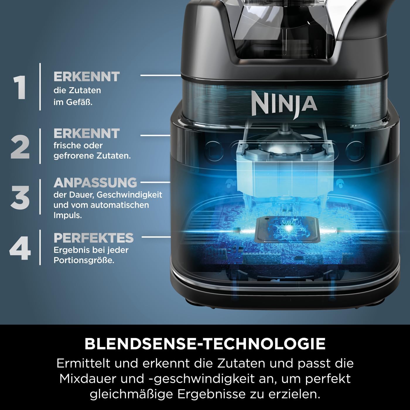 Ninja 2-in-1 Detect Power Mixer Pro TB301EU (Schwarz/Kupfer) – 1200 W, Krug & Becher-Set, kraftvoller Mixer für Smoothies & Frozen Drinks.