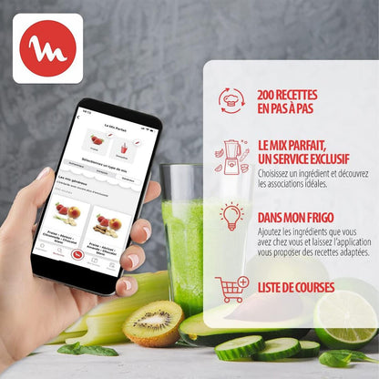 Moulinex PerfectMix Cook LM83SD – 1400 W Standmixer mit 10 Programmen, 2 L Glasbehälter, für heiße & kalte Rezepte, Touchscreen, leicht zu reinigen.