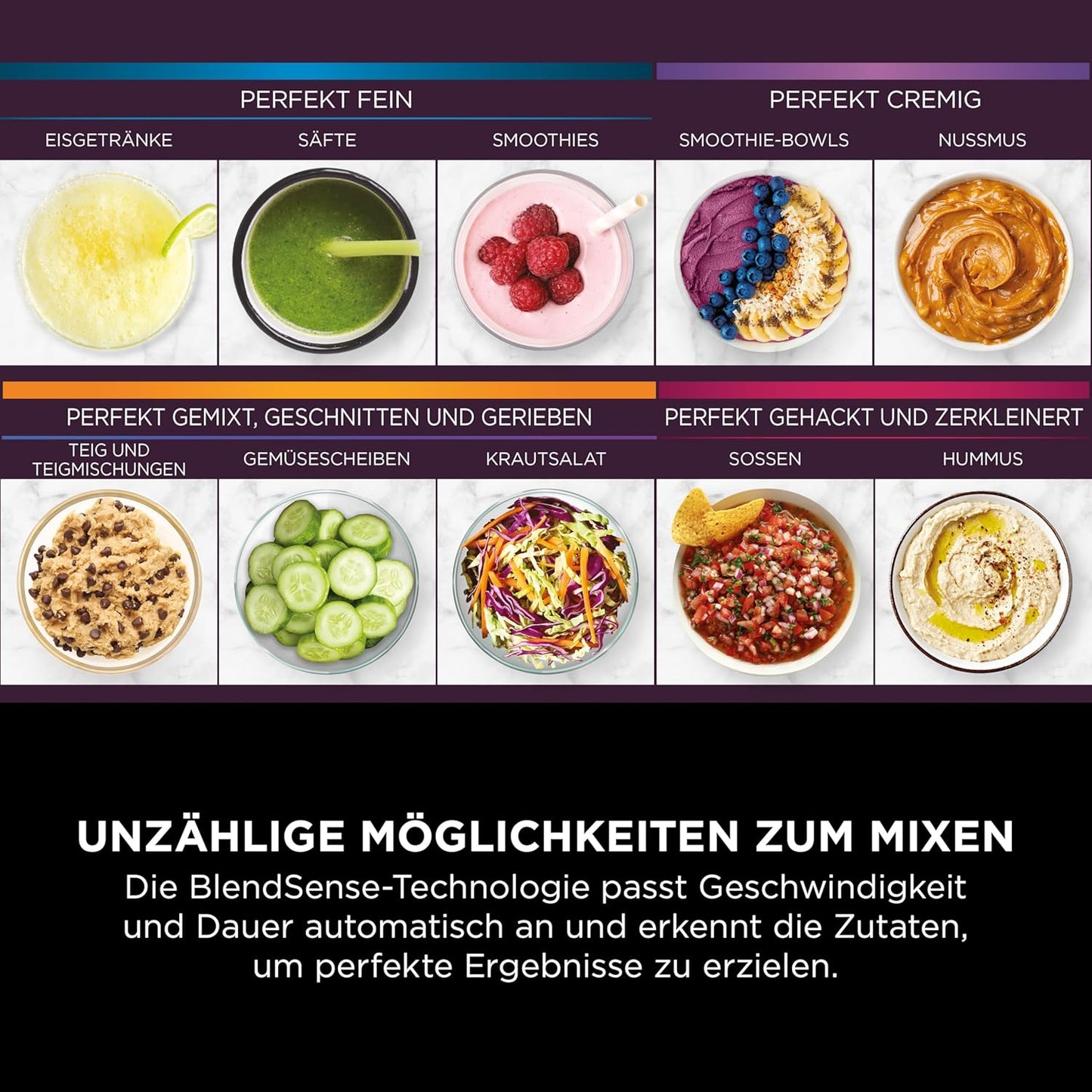 Ninja 3-in-1 Detect Power Blender Processor Pro TB401EU – 1200 W, Krug, Becher & Knethaken, für Teig, Mixen & Hacken, Auto-IQ-Steuerung.